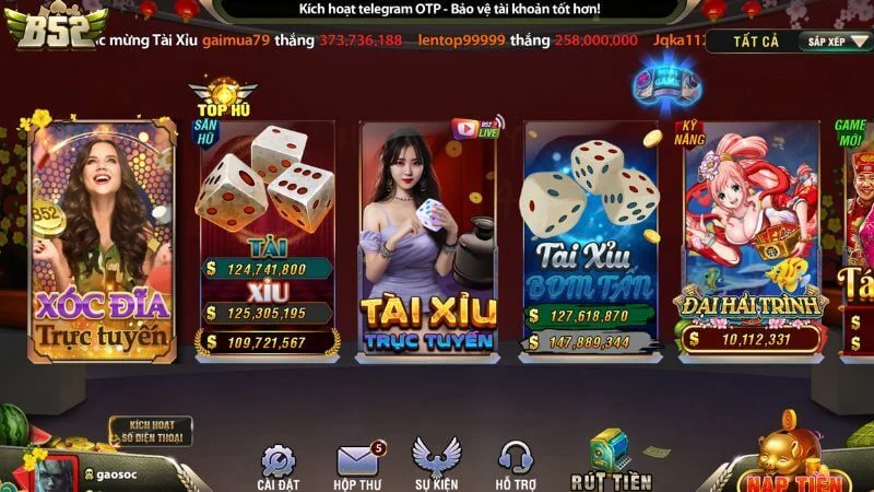 Tổng quan giao diện B52club